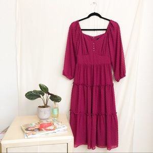 J. Crew Burgundy Midi Dress